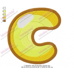 C Alphabet Jelly Embroidery Design